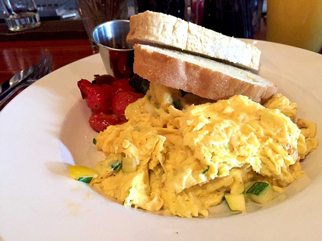 Zucchini Scrambled Eggs at Twisted Fork | tryhiddengems.com