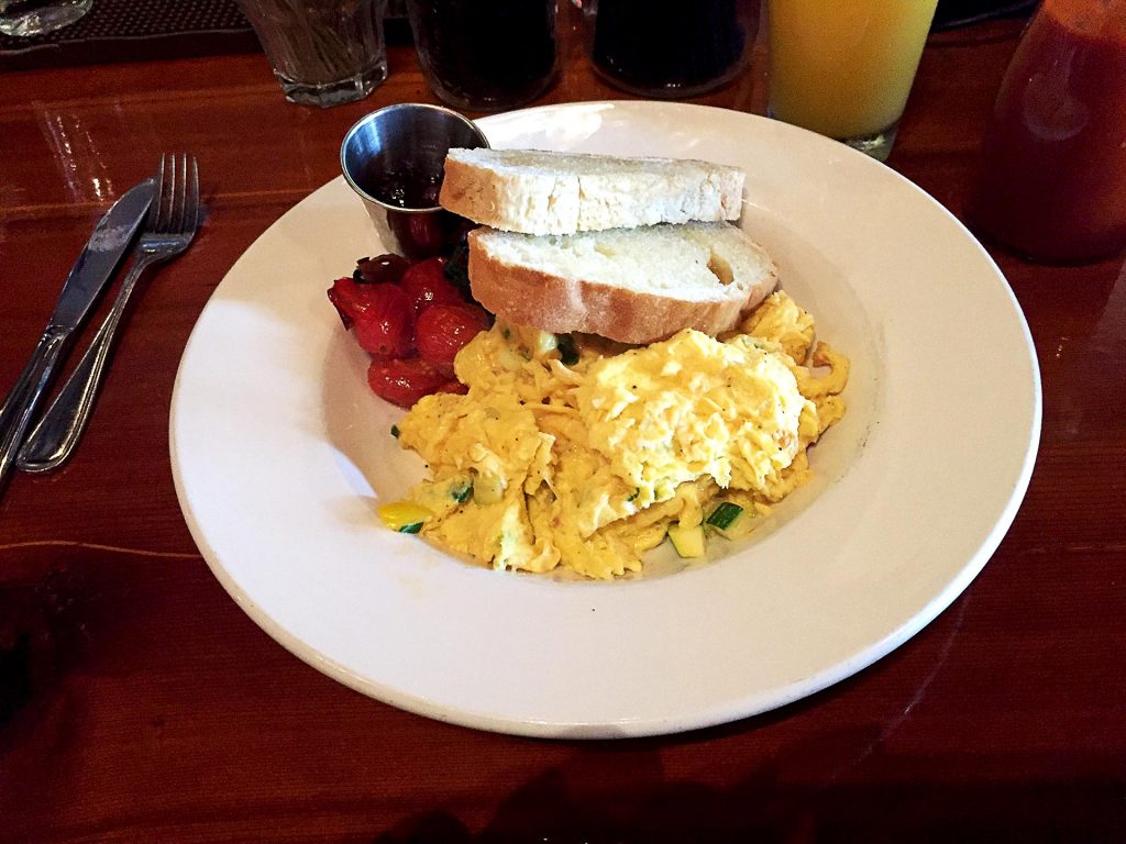 Zucchini Scrambled Eggs at Twisted Fork | tryhiddengems.com