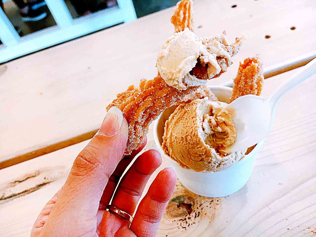 Churro Gelato Bowl at Hugo's Tacos and Churros | tryhiddengems.com