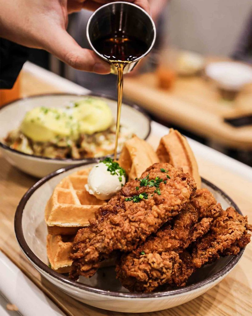 Chicken & Waffle at The Gray Olive Cafeteria | Hidden Gems Vancouver