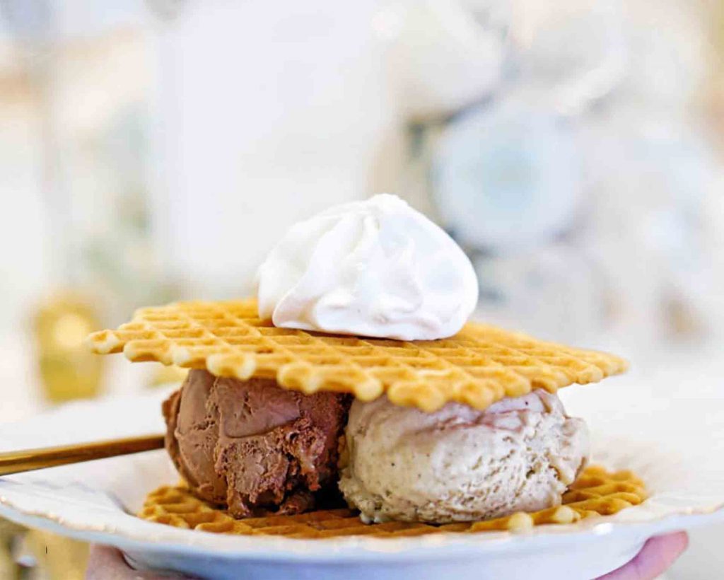 Ganache and Bananes Foster Ice Cream Waffle Sandwich at La Glace | Hidden Gems Vancouver