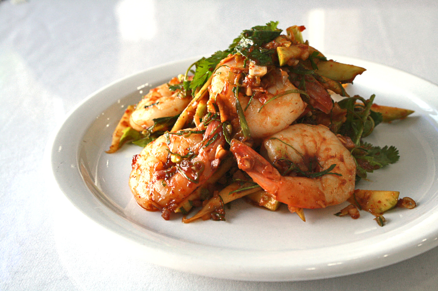 Spicy Shrimp Salad at Unchai Restaurant | Hidden Gems Vancouver