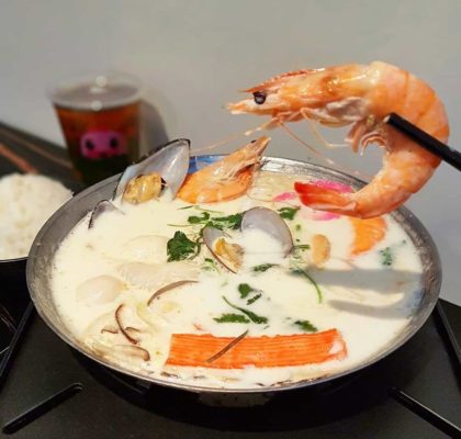Seafood Milk Hot Pot at Wang Ji Asian Cuisine | Hidden Gems Vancouver