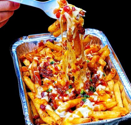 Bacon Cheese Fries at Frying Pan | Hidden Gems Vancouver