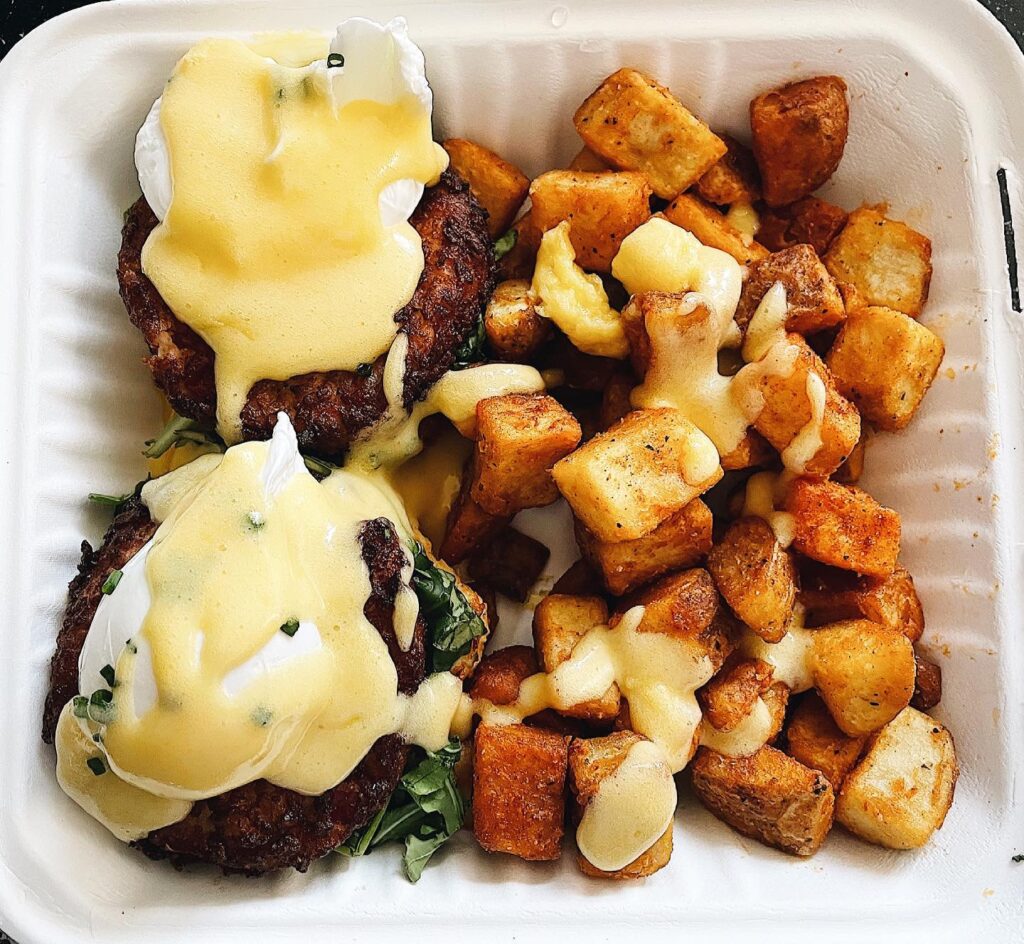 Crab Cake Benny at The Gray Olive Cafeteria | Hidden Gems Vancouver