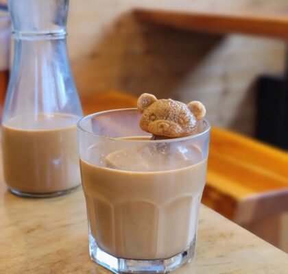 House Special Hong Kong Style Milk Tea With Bear at Michi Craft Kitchen | Hidden Gems Vancouver