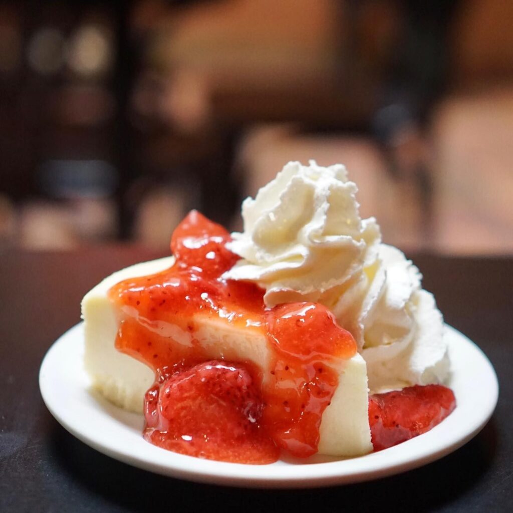 Original Cheesecake with Strawberries at Cheesecake Etc | Hidden Gems Vancouver