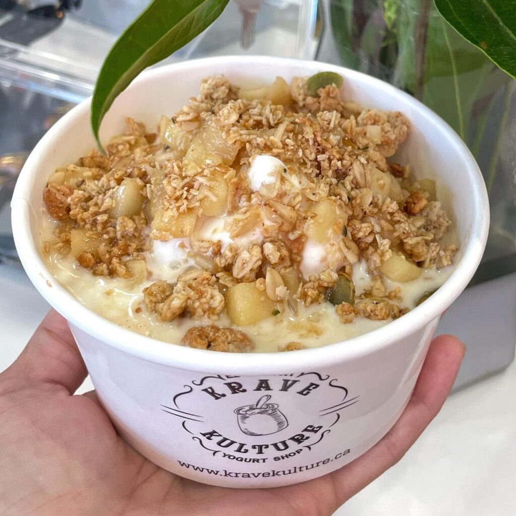 Warm Caramel Apple Pie Yogurt Hidden Gems Vancouver