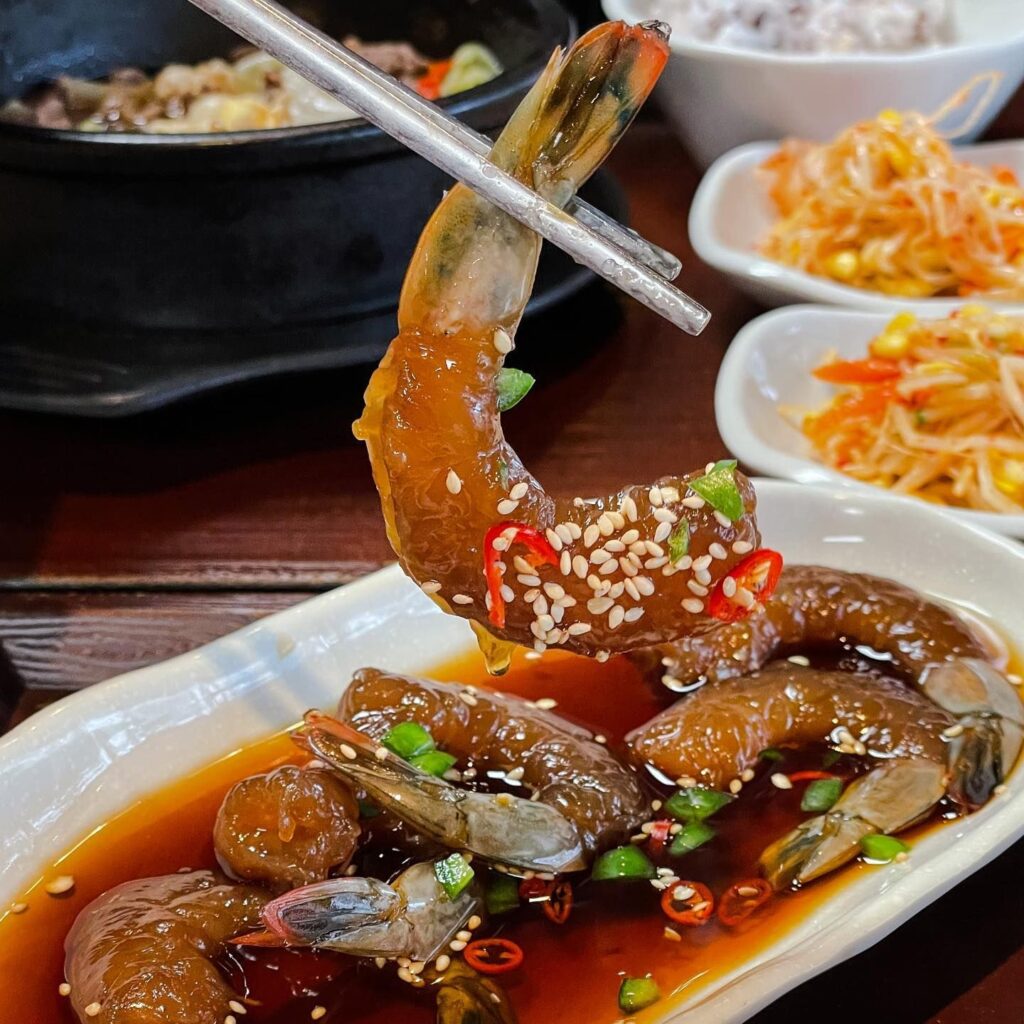 Soy Sauce Shrimp Meal at Woorinara Korean Restaurant | Hidden Gems Vancouver