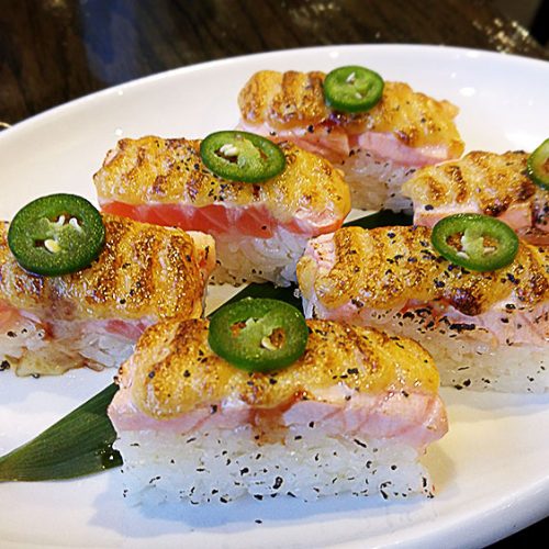 Aburi Salmon Sushi at Victoria Sushi | tryhiddengems.com